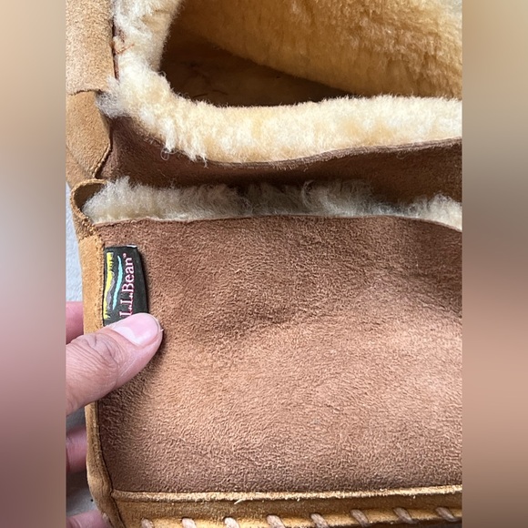L.L. Bean Tan Shearling Lined Slippers - Picture 2 of 6
